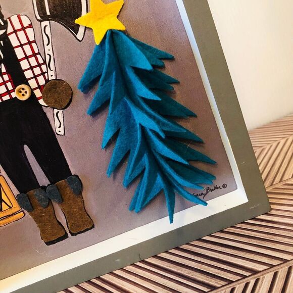 Hobby Lobby Christmas 2021 Woodland Wonders Shadow Box Felt Lumber Jack HTF - Picture 3 of 6